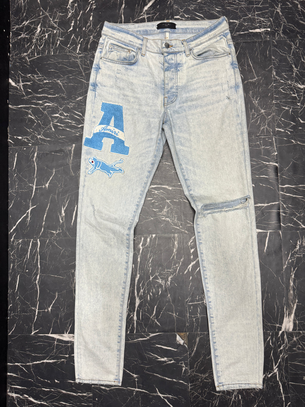 Amiri college logo jeans sz 32 U