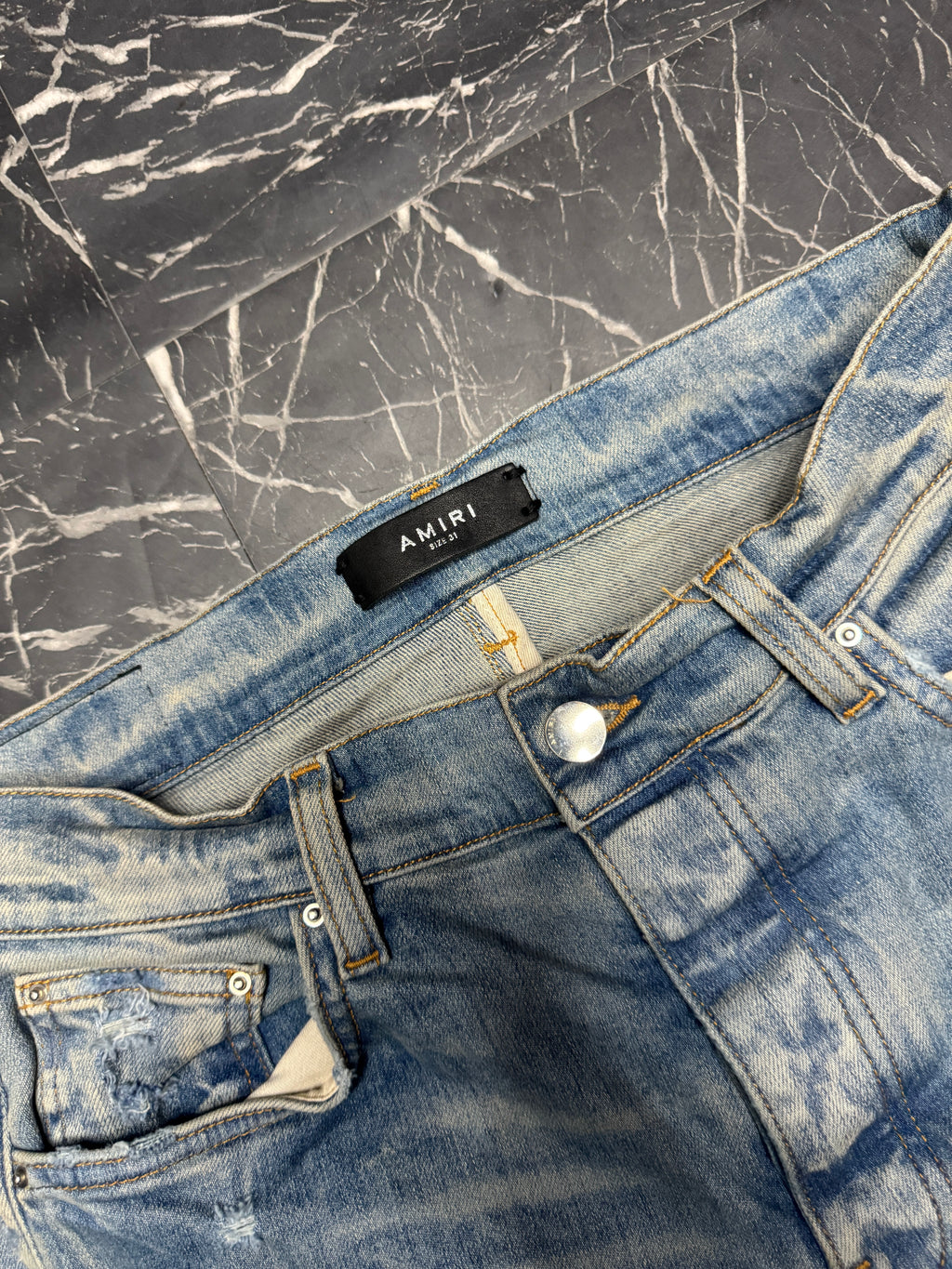 Amiri Jeans English black paisley patches sz 31