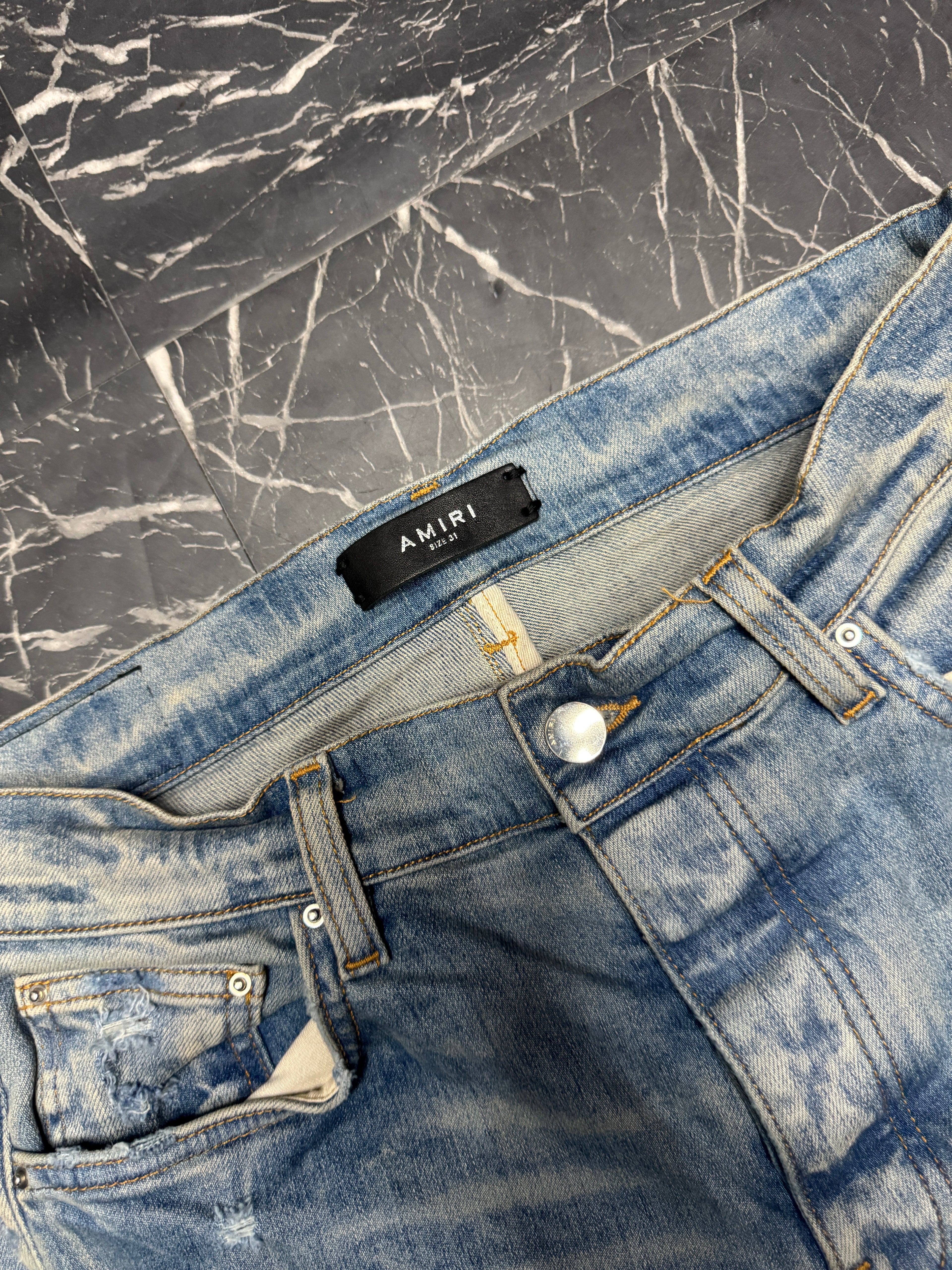 Amiri Jeans English black paisley patches sz 31