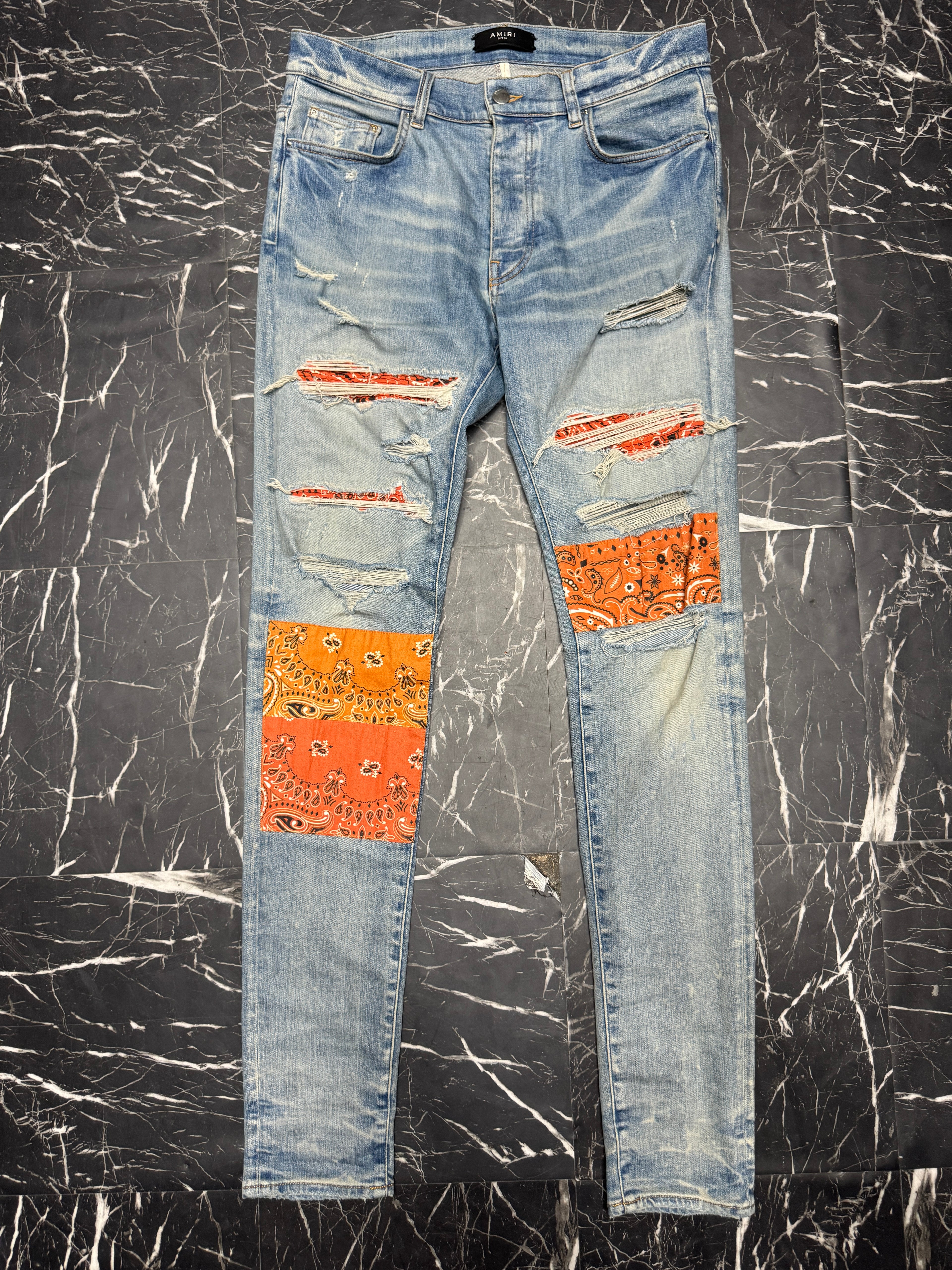 Amiri jeans orange patches sz 32 U