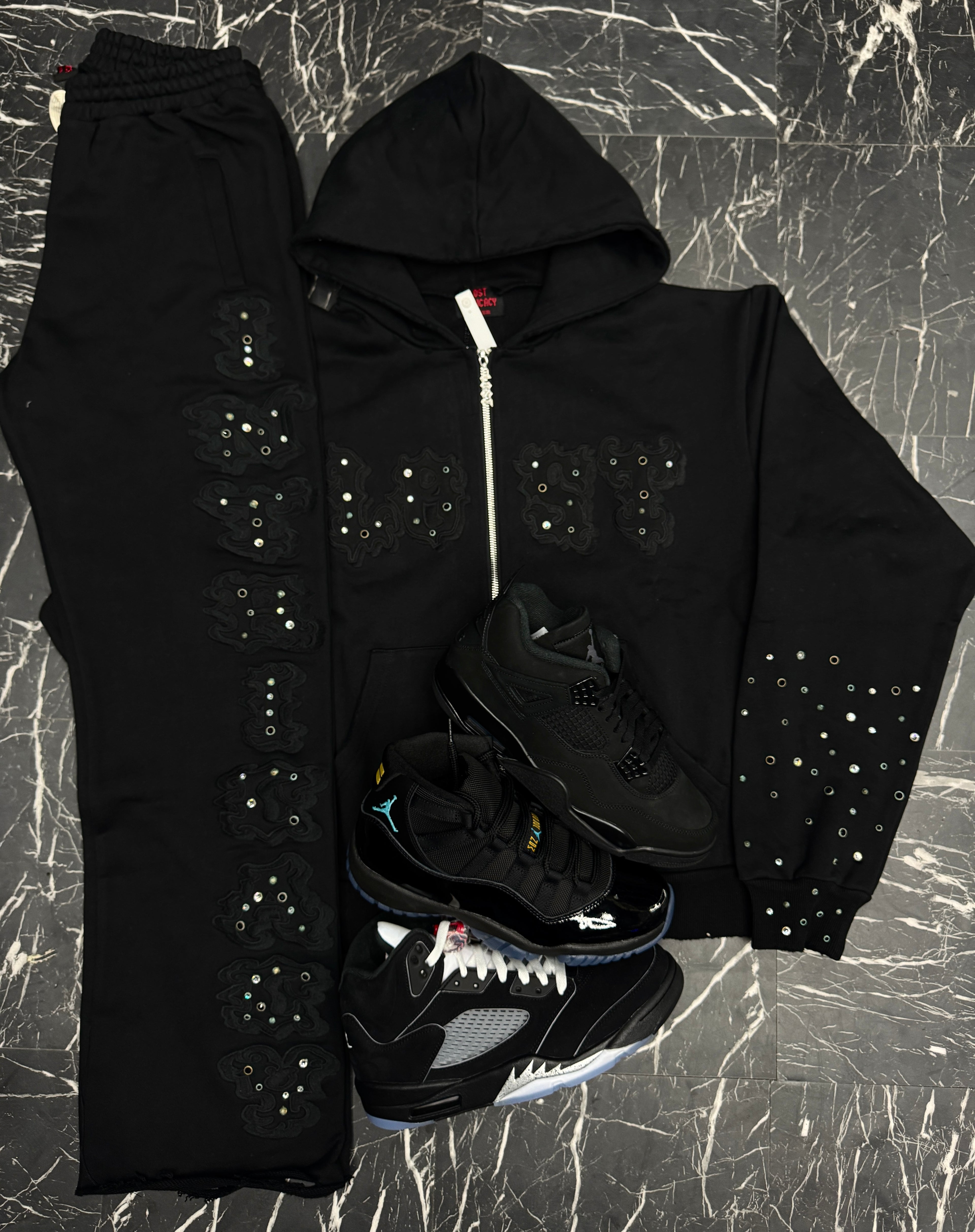Lost intricacy black midnight empire sweatsuit