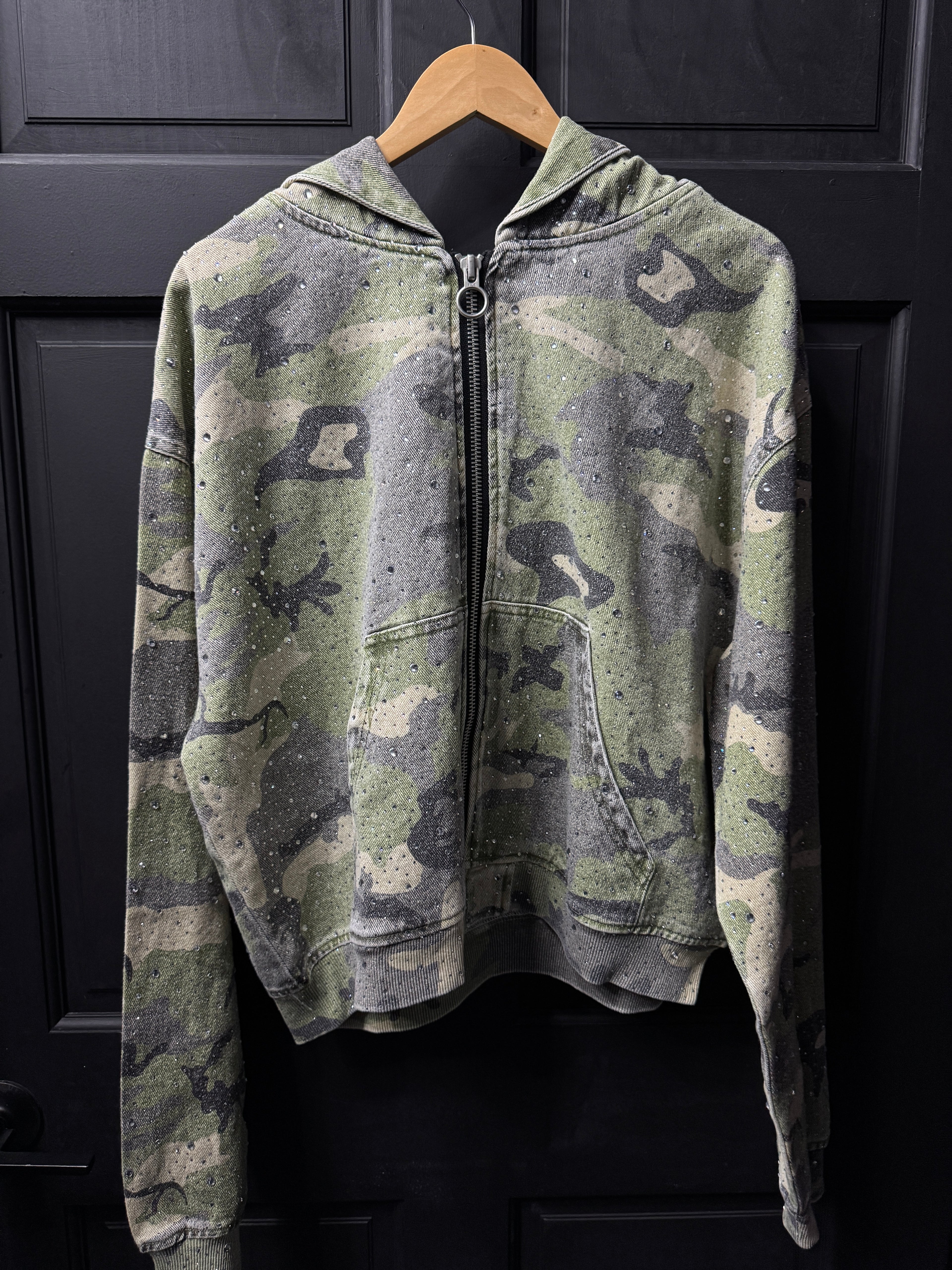 Vale camo green crystal zip up