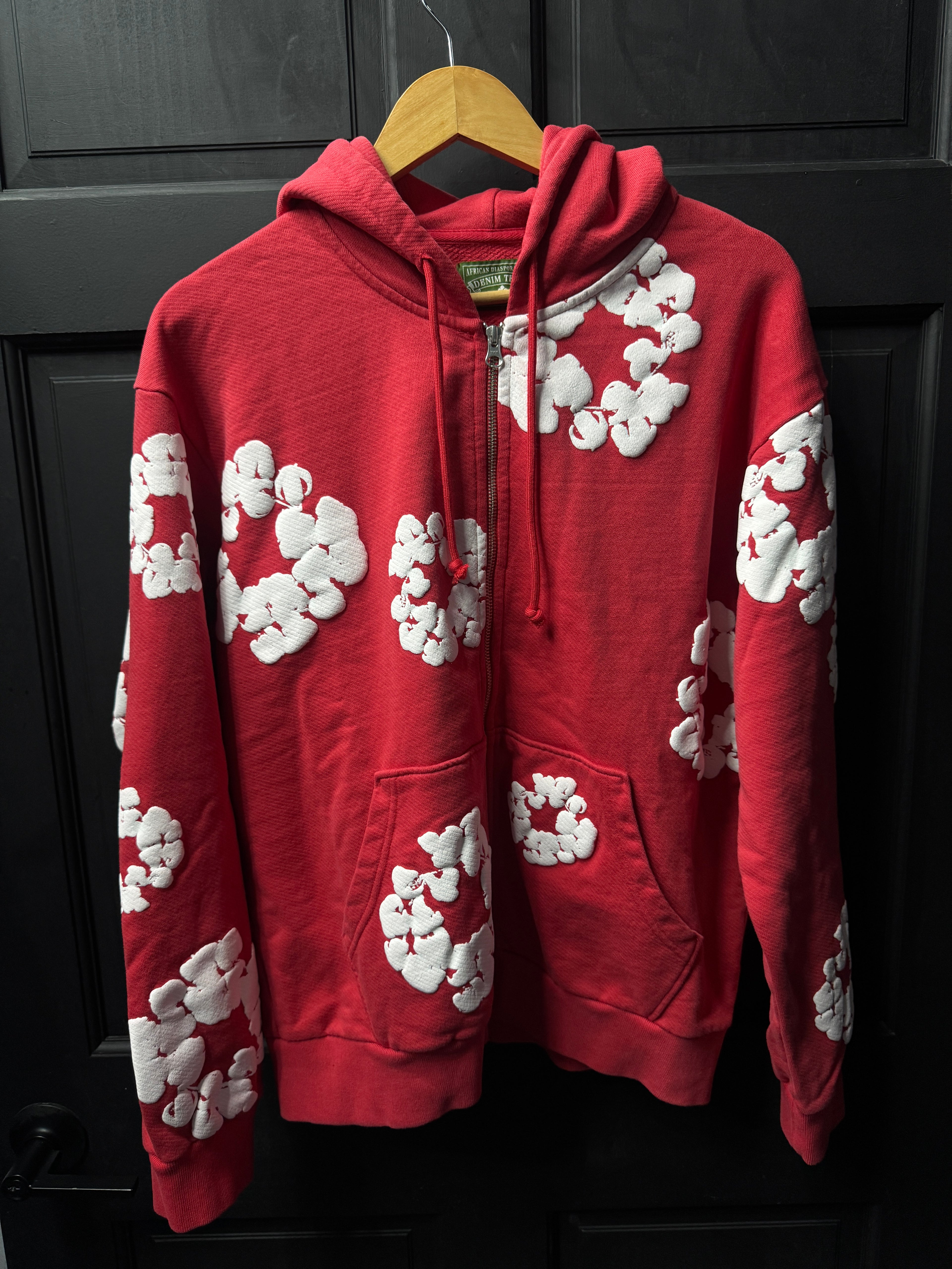 Denim tear red zip up sz small